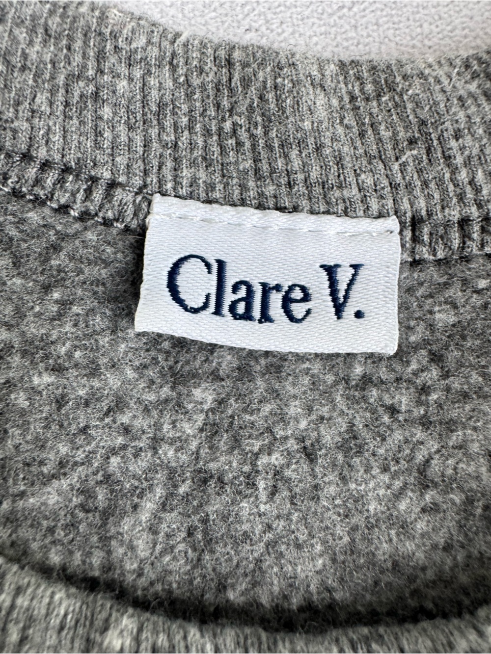 Clare V. Gray Puff Sleeve Sweatshirt Sweater women’s small Silver Embellishments - Picture 2 of 8